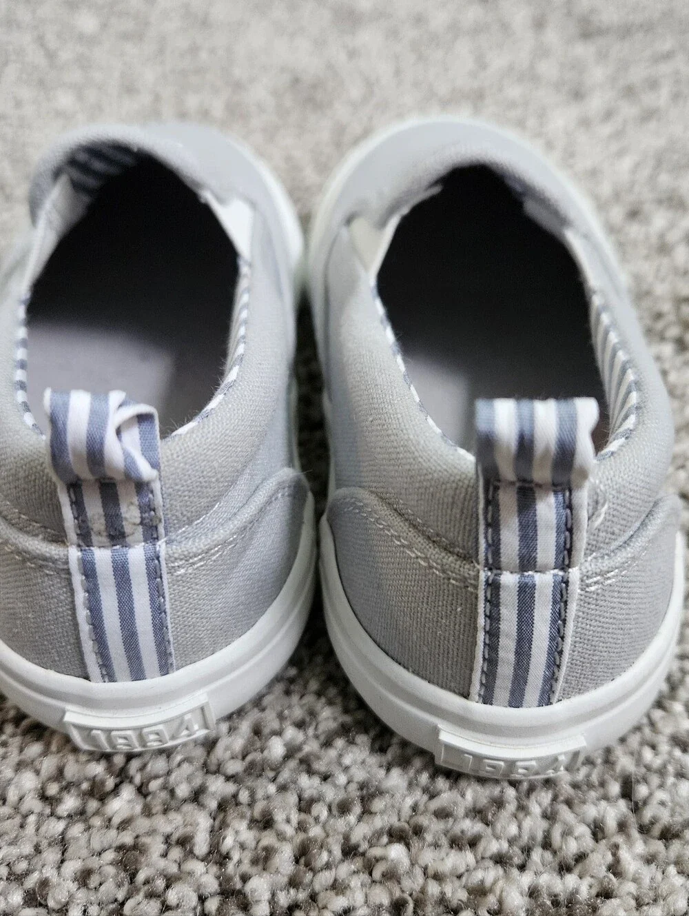 Old Navy Kids Slip-On Canvas Sneakers - Light Gray and White